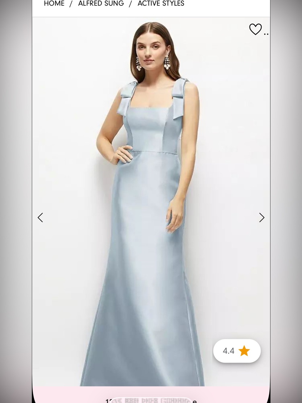 ALFRED SUNG Light Blue Bow-Shoulder Maxi Dress